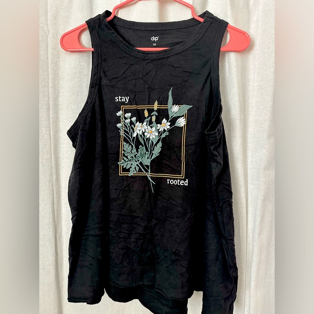 Dip flowy tank “Stay Rooted”